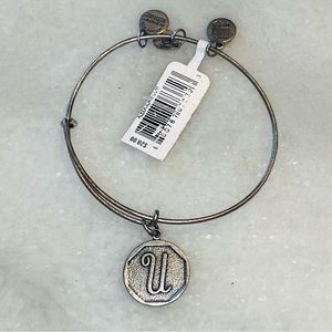 Alex & Ani NWT Adjustable Bracelet Initial U Antique Silver 109